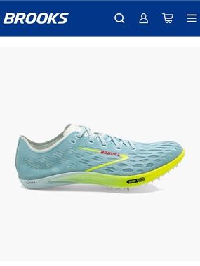Brooks Light Blue and Neon Yellow Men's Track Spikes